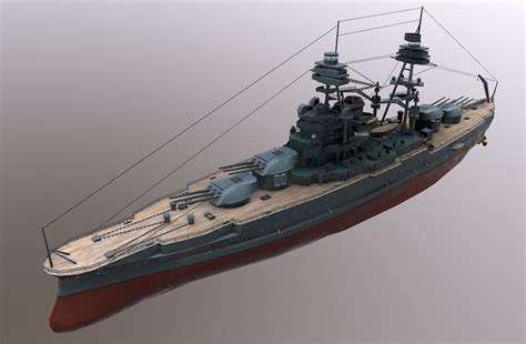 3d Model Uss Arizona Battleship Vr Ar Low Poly Cgtrader