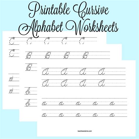 Cursive Alphabet Worksheets Teach Beside Me Worksheets Library