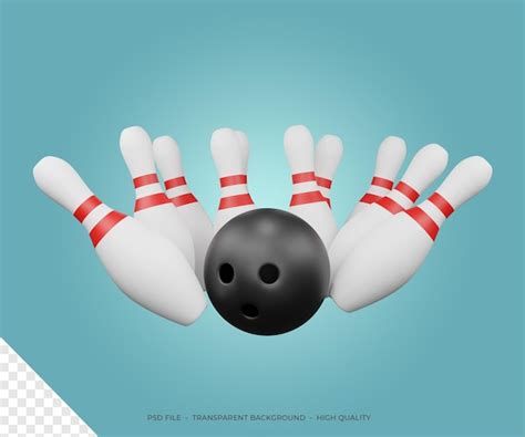 Premium Psd 3d Rendering Bowling Ball And 10 Pin Bowling