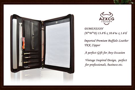 Snapklik AZXCG Leather Portfolio Binder For Men Professional