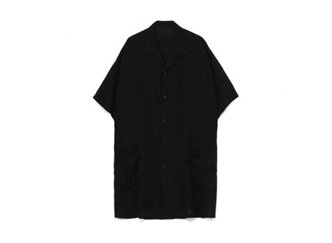 Yohji Yamamoto Pour Homme CELLULOSE LAWN OPEN COLLAR GUN SLEEVES BLOUSE