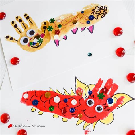 Dragon Handprint Chinese New Year Craft For Kids Chinese New Year