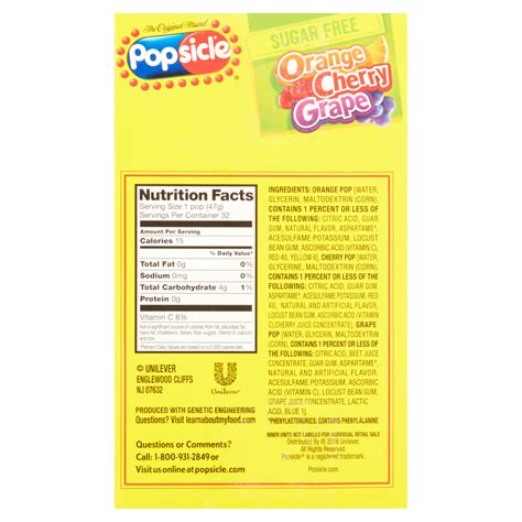 Ice Popsicle Nutrition Facts - Nutrition Ftempo