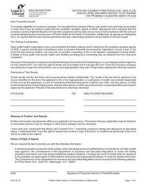 Fillable Online Notice And Consent Form For Blood Oral Fluid Fax Email