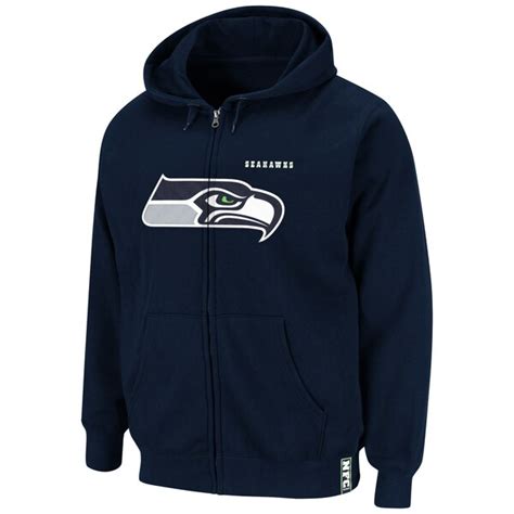 Seattle Seahawks Classic Heavyweight Iv Full Zip Hoodie Sweatshirt