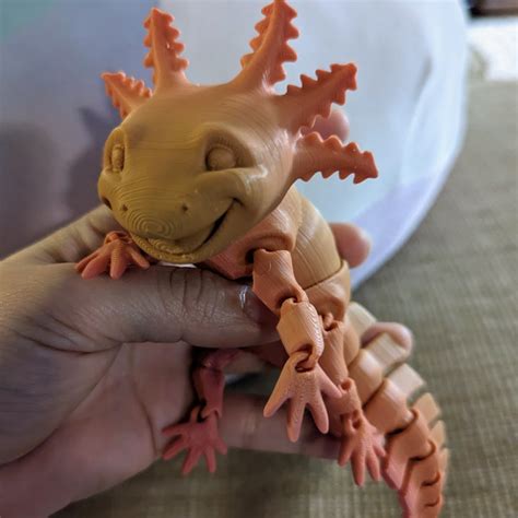 D Print Of Adorable Articulated Axolotl Print In Place Body Snap Fit