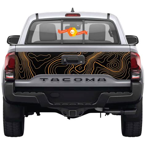 Tailgate Topographic Map Rear Decal For Toyota Tacoma Third Generation