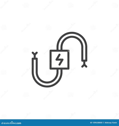 Wire Cable Electrical Line Icon Stock Vector Illustration Of