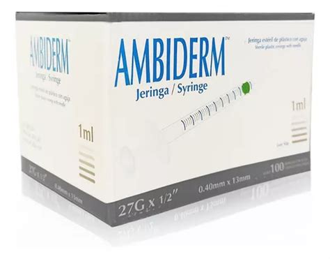 Jeringa Desechable Ambiderm 1ml C Aguja 27gx13mm 100u Capacidad En