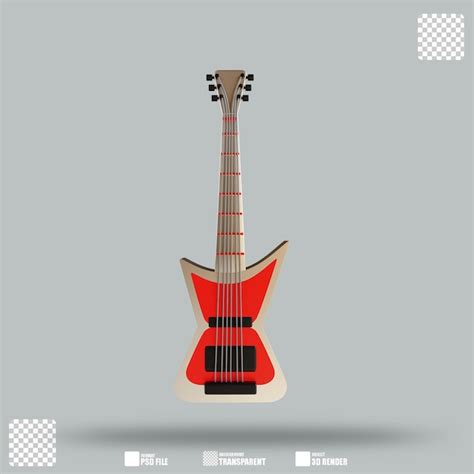 Guitarra eléctrica de ilustración 3d Archivo PSD Premium