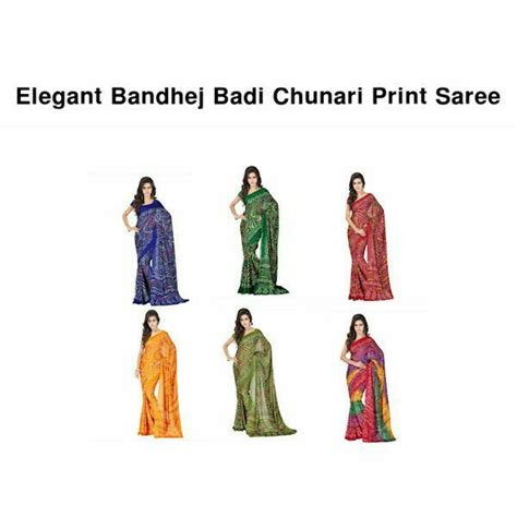 Name Elegant Bandhej Badi Chunari Print Saree Description