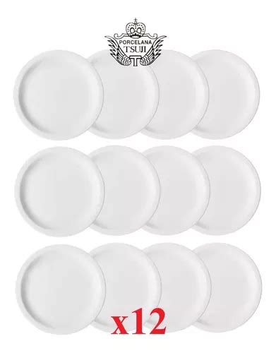 Juego Platos Playos Porcelana Tsuji Cms Linea Set X Mercadolibre