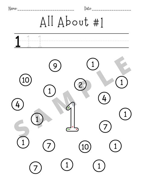 Number Recognition And Identifying Numbers 1 10 Tracing Coloring And Writing For K 5