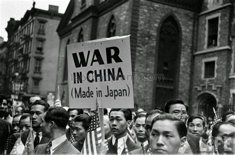 1938年5月海外华人在纽约举行的抗日示威活动现场照 天下老照片网