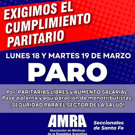 Por El Paro De Amra Estará Restringida La Atención De Los Profesionales