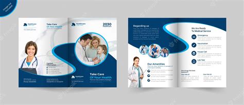 Premium Vector Hospital Concept 4 Pages Bifold Brochure Medical