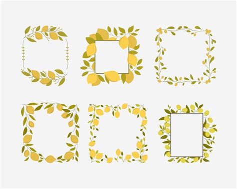 Premium Vector Set Of Floral Frames With Yellow Leaves And Branches