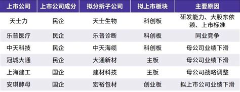 A股公司分拆上市——市场篇申报案例行业