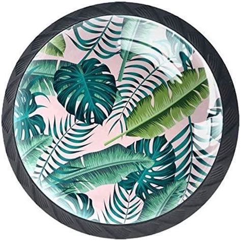 Feuilles de palmier tropical 4 PCS Tiroir de Porte Poignée Bouton de