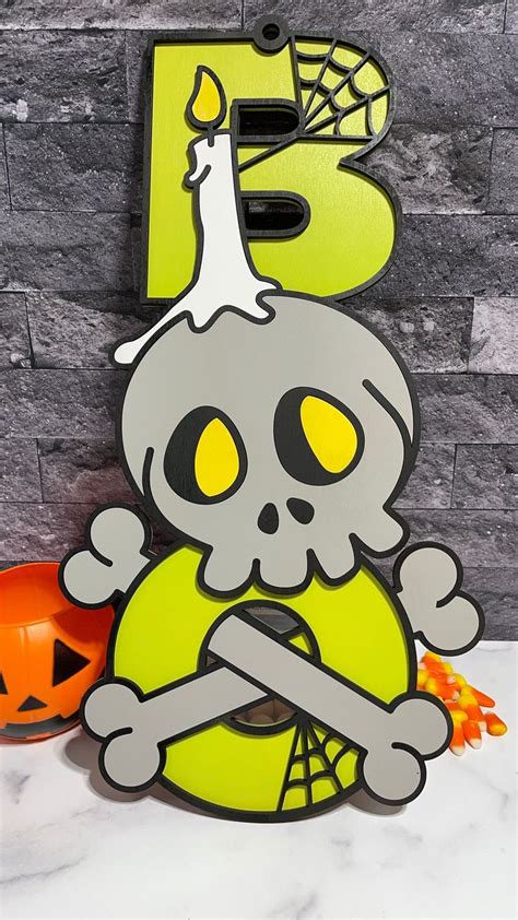 Skull Cross Bones Boo Sign Halloween Decor Etsy In 2024 Halloween