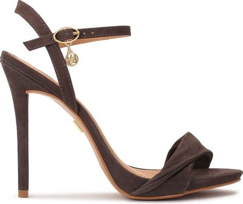 Brown Suede High Heel Sandals Bol