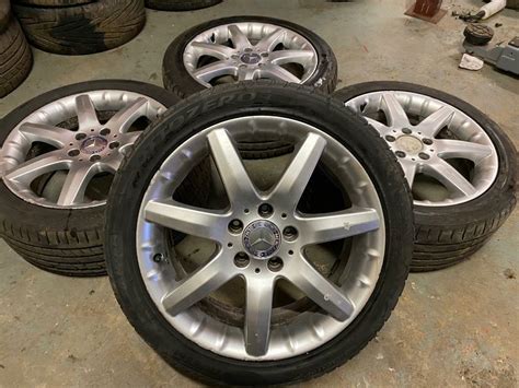 Genuine Oem Mercedes C Class 17” Alloy Wheels Tyres In Rossendale