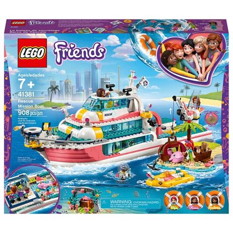 LEGO 41381 Friends Rescue Mission Boat Toy Sea Life Set - Smyths Toys UK