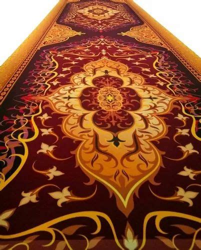 Maroon Yellow And Brown Velvet Printed Carpet At Rs 14 Square Feet In