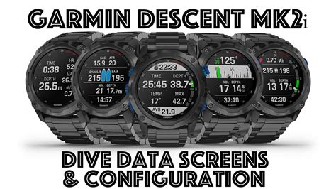 Garmin Descent Mk I Dive Data Screens And How To Configure Them Youtube