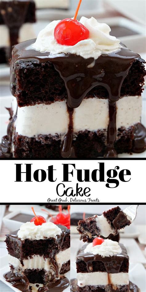 Decadent Hot Fudge Cake With Vanilla Ice Cream