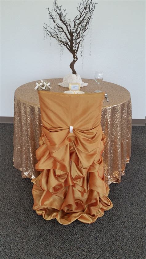 Gold Wedding Chair Covers Ruffled Wedding Chair Covers