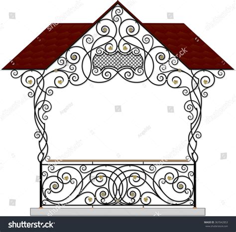 Vector Wrought Iron Modular Railings Fences Stock Vector Royalty Free