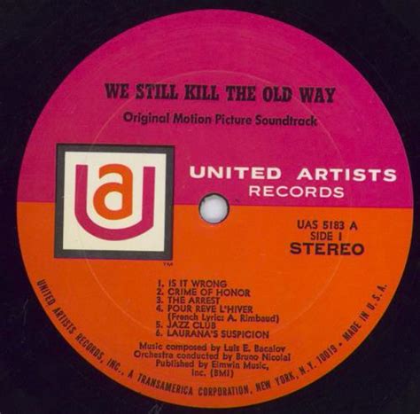 Luis Bacalov We Still Kill The Old Way US Vinyl LP Album LP Record