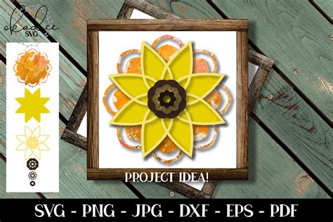 3d Sunflower Mandala Sunflower · Creative Fabrica