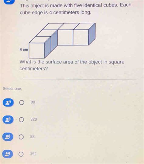 Solved This Object Is Made With Five Identical Cubes Each Cube Edge