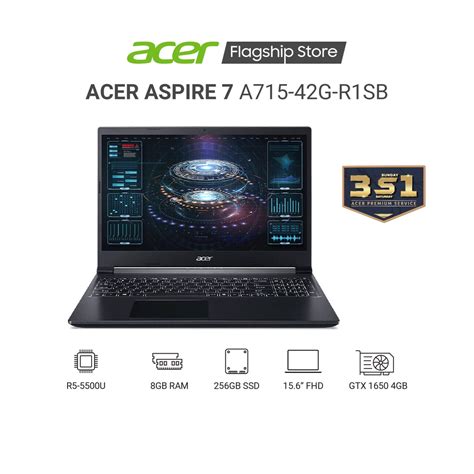 Laptop Acer Gaming Aspire 7 A715 42g R1sb R5 5500u 8gb 256gb 15 6 Fhd Gtx1650 4gb W10 Shopee