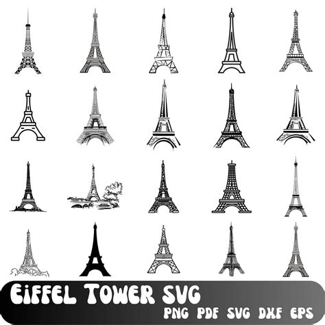 Eiffel Tower Svg Paris Svg Landmark Svg Travel Svg Eiffel Tower