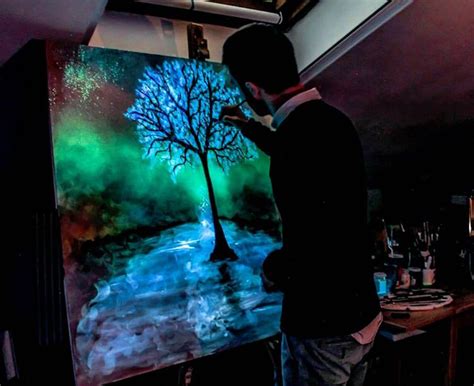 Glow in the Dark Paint Reveals Surprises in Paintings When Lights Go Out