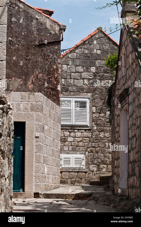 Stone houses, Cavtat, Croatia Stock Photo - Alamy