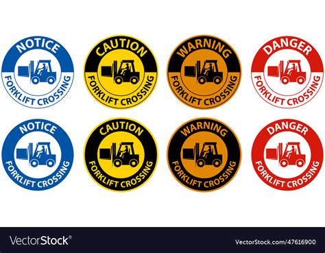 Forklift crossing sign on white background Vector Image