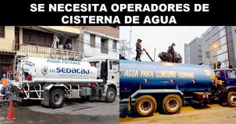 Se Necesita Operadores De Cisterna De Agua