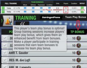 Top Eleven Team Play Bonus Training Trick For Team Play Bonus