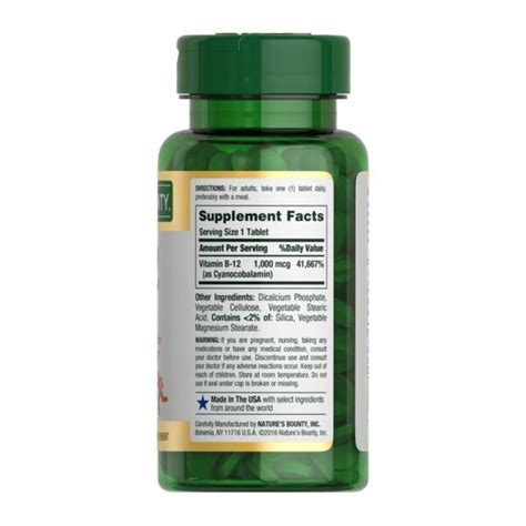 Natures Bounty B 12 1000mcg 200 Softgels Relikart