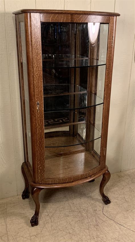 Small Size Oak Curio Cabinet Doug Schmitt Antiques