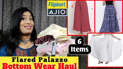 Bottom Wear Haul 💙 Party Wear Flared Palazzo Haul From Ajio Flipkart