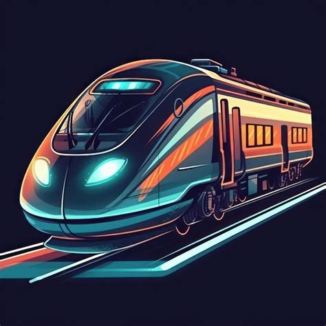 Premium Photo Cartoon Illustration Of A High Speed Train