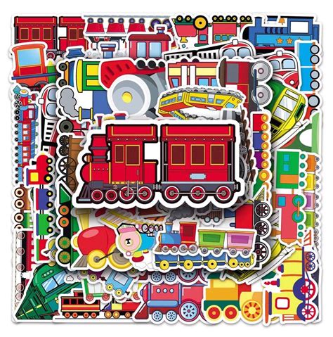 50pcs Choo Choo Train Cartoon Laptop Luggage Stickers Hobbies And Toys