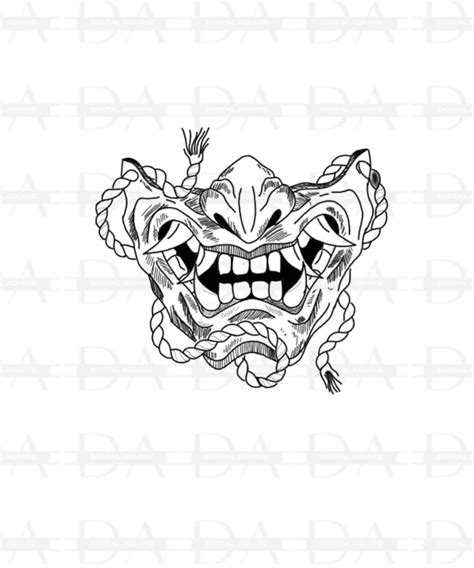 Oni Mask Tattoo Design Bundle Pack Png Svg Eps Archivos Precortados