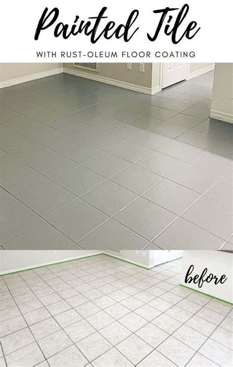 Using Rust Oleum Home Floor Coating To Paint Outdated Tile Floor