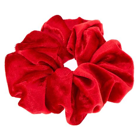 Large Velvet Hair Scrunchie Red Claires Us